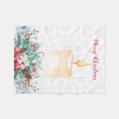 Waterverf Kaars en kerstdecoratie Fleece Deken (Voorkant (Horizontaal))