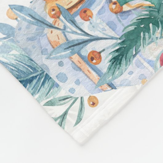 Waterverf Kaars en kerstdecoratie Fleece Deken (Hoek)