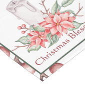 Waterverf kaars en poinsettia, aangepast kerstmis korte tafelloper (Hoek)