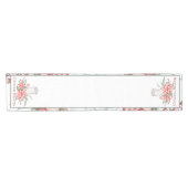 Waterverf kaars en poinsettia, aangepast kerstmis korte tafelloper (Horizontaal)