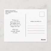 Waterverf Kaarsen en Poinsettia Kerst Briefkaart (Achterkant)