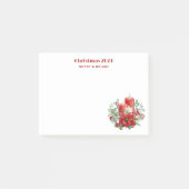 Waterverf Kaarsen en Poinsettia Kerst Post-it® Notes (Voorkant)