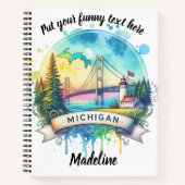 Waterverf kaart gericht op Michigan Notitieboek (Voorkant)