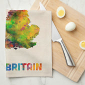Waterverf kaart Groot-Brittannië Theedoek (Quarter Fold)