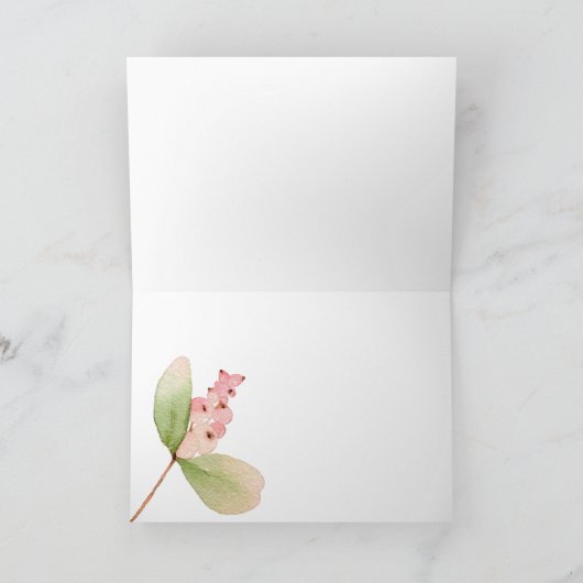 Waterverf Kaart met roze bloemen en vruchten (Binnen)