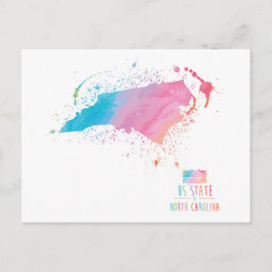 Waterverf-kaart   North Carolina Briefkaart