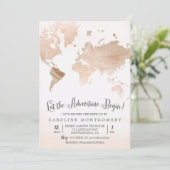 Waterverf Kaart Reizen Bridal Shower Invitation (Staand voorkant)