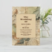 Waterverf  kaart Reizen Bruiloft (Staand voorkant)