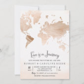 Waterverf Kaart Reizen Koppels Douche Invitation (Voorkant)