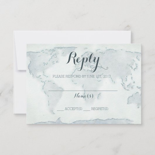 Waterverf kaart trouwantwoordkaart (Voorkant)