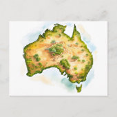 Waterverf kaart van Australië (Voorkant)