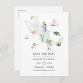 Waterverf kaart van de Mexicaanse Bestemmingswedde (Voorkant / Achterkant)