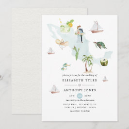 Waterverf kaart van de Mexicaanse Bestemmingswedde