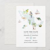 Waterverf kaart van de Mexicaanse Bestemmingswedde (Voorkant / Achterkant)