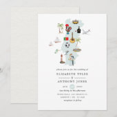 Waterverf kaart van de Portugese bestemming (Voorkant / Achterkant)