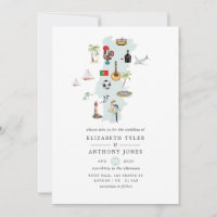 Waterverf kaart van de Portugese bestemming