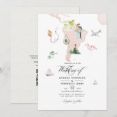 Waterverf kaart van de Rio-bestemming QR-code brui (Voorkant / Achterkant)