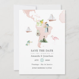 Waterverf kaart van de Rio Destination Wedding
