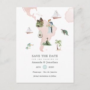 Waterverf kaart van de Rio Destination Wedding