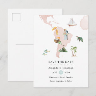 Waterverf kaart van de Rio Destination Wedding Ann