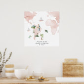 Waterverf kaart van de Rio Destination Wedding Wel Poster (Keuken)