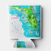 Waterverf Kaart van Florida Blikjeskoeler (Achterkant)