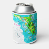 Waterverf Kaart van Florida Blikjeskoeler (Blikje Achterkant)