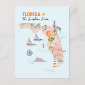 Waterverf kaart van Florida State Art (Voorkant)