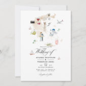 Waterverf kaart van Griekenland uitnodigende uitze (Voorkant)