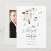 Waterverf kaart van Griekenland uitnodigende uitze (Voorkant / Achterkant)