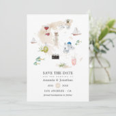 Waterverf kaart van het Griekse bestemmingshuwelij (Staand voorkant)