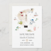 Waterverf kaart van het Griekse bestemmingshuwelij (Voorkant / Achterkant)