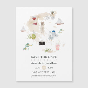 Waterverf kaart van het Griekse bestemmingshuwelij