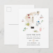 Waterverf kaart van het Griekse bestemmingshuwelij (Voorkant / Achterkant)