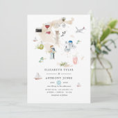 Waterverf kaart van het Griekse bestemmingshuwelij (Staand voorkant)