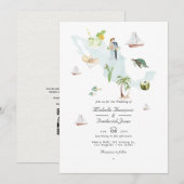 Waterverf kaart van het RSVP-huwelijk van de Mexic (Voorkant / Achterkant)