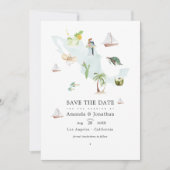 Waterverf-kaart van Mexico Destination Wedding Fot Save The Date (Voorkant)
