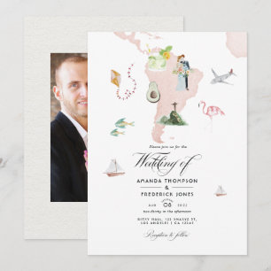 Waterverf kaart van Rio Destination Wedding Foto