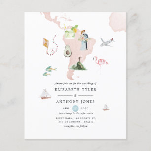 Waterverf-kaart van Rio Destination Wedding Invite Flyer