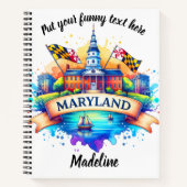 Waterverf kaart van staten in een notitieboek (Voorkant)