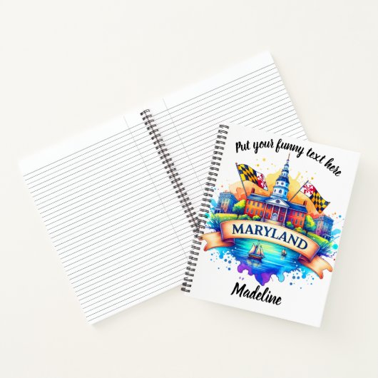 Waterverf kaart van staten in een notitieboek (Binnen)