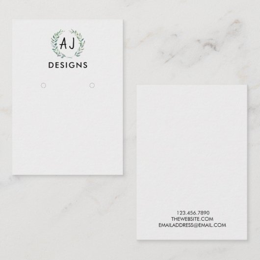 Waterverf - Kaart voor Floral Paining Visitekaartje (Voorkant / Achterkant)