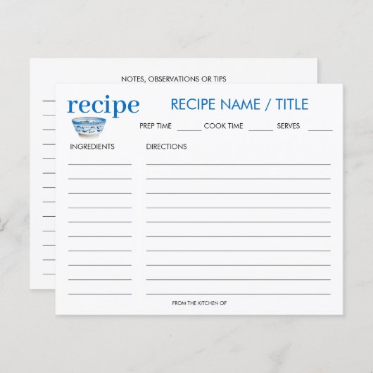 Waterverf  Kaart voor het ophalen van vruchten (Voorkant / Achterkant)