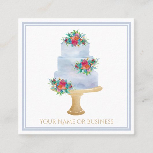 Waterverf Kaart Winkelbakkerij Vierkante Visitekaartje (Voorkant)