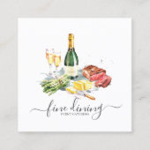 Waterverf Kaas-catering ID813 Vierkante Visitekaartje (Voorkant)