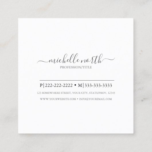 Waterverf Kaas-catering ID813 Vierkante Visitekaartje (Achterkant)