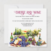 Waterverf kaas wijndruif schotel wijngaard kaart (Voorkant)