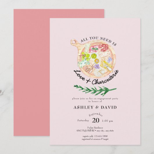 Waterverf kaasplank | VRIJGEZELLENFEEST WATERVERF Kaart (Voorkant / Achterkant)