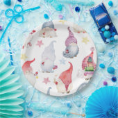 Waterverf kabouters papieren bordje (Feest)