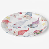 Waterverf kabouters papieren bordje (Gekanteld)